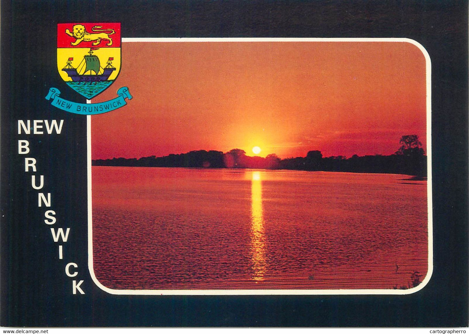 Postcard Canada St. John River Sunset New Brunswick - St. John