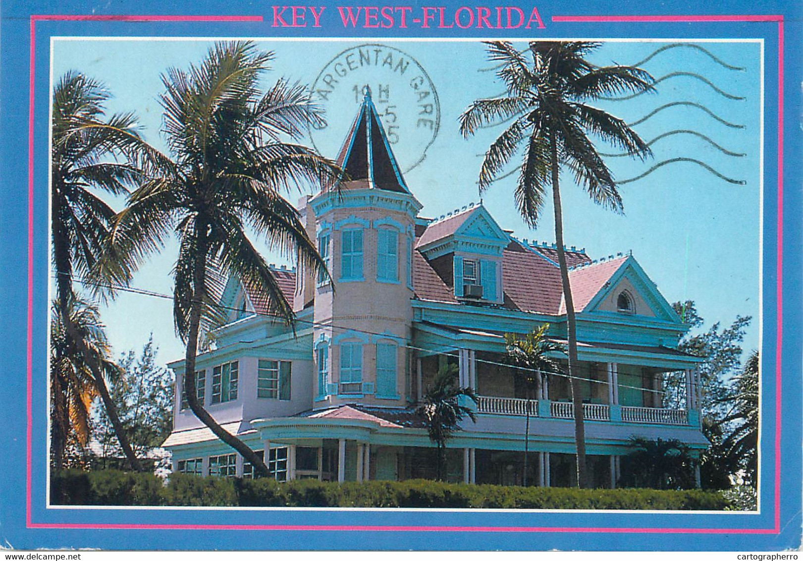 Postcard USA FL Key West Typical Victorian Mansion1995 - Key West & The Keys