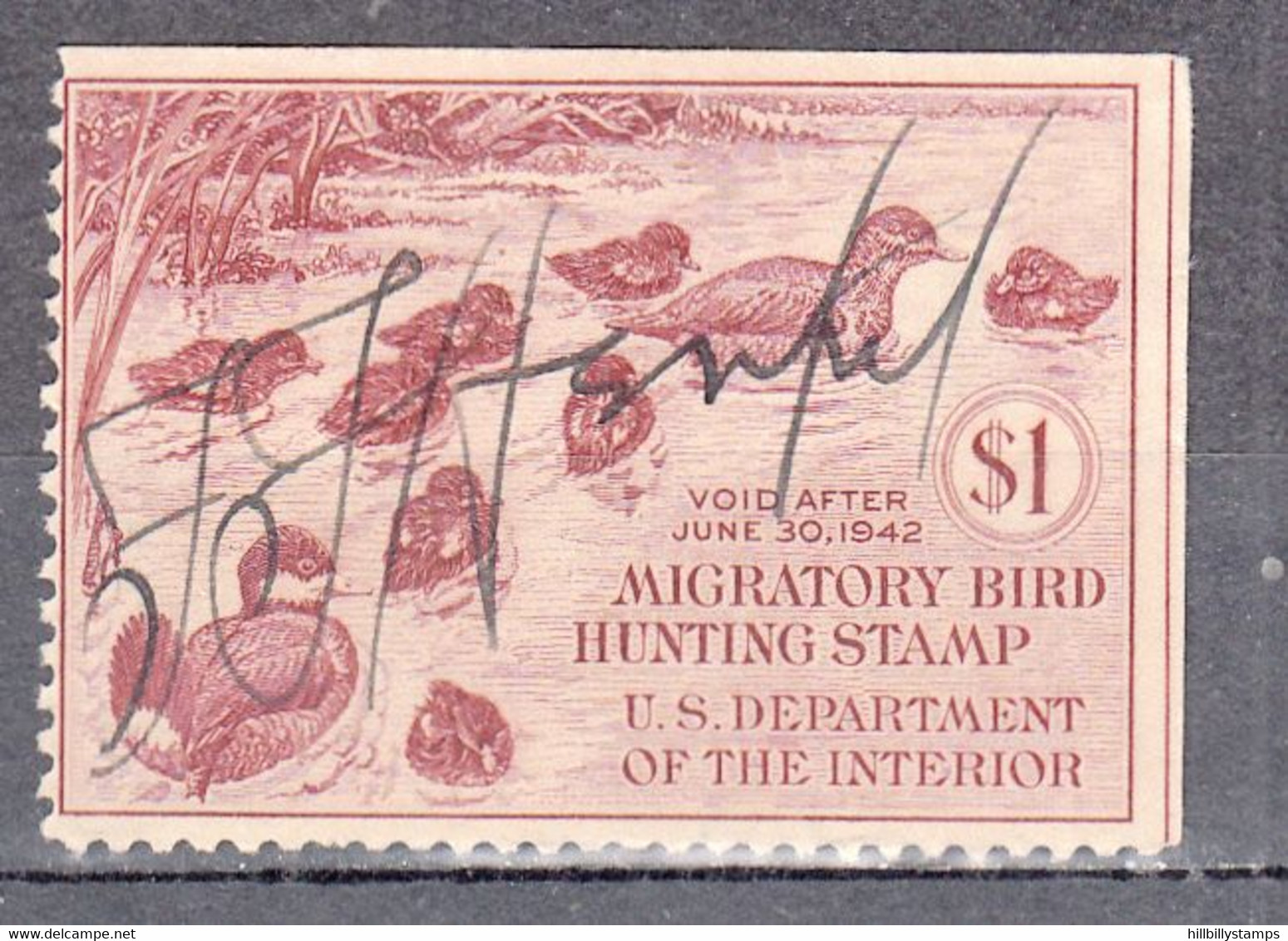 UNITED STATES  SCOTT NO RW8  USED  YEAR  1941 - Duck Stamps