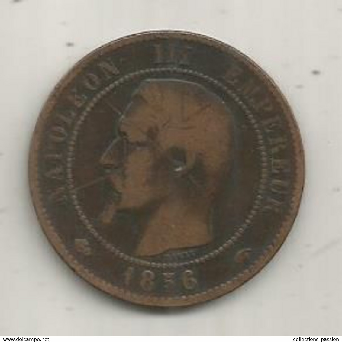 MONNAIE, France, 10 Centimes, 1856 A, 2 Scans - 10 Centimes
