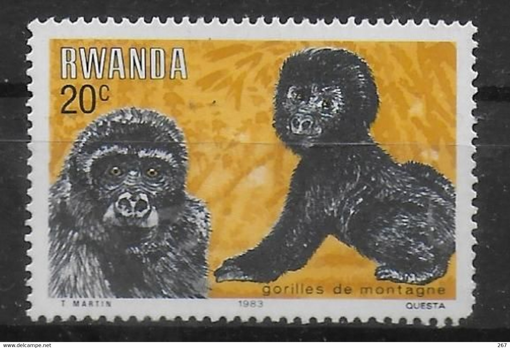 RWANDA  N° 1117  * *  Gorilles - Gorilla's