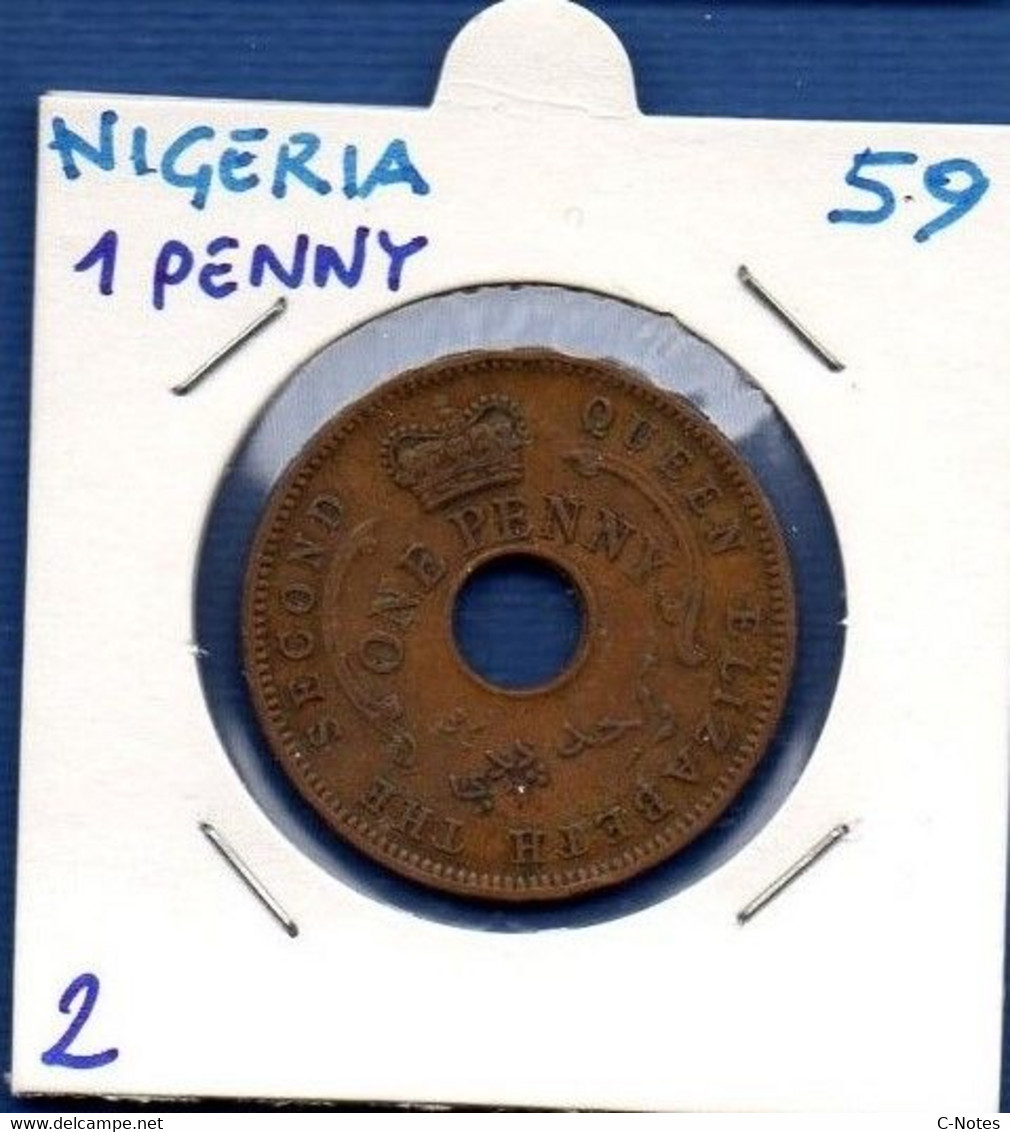 NIGERIA - 1 Penny 1959 -  See Photos - Km 2 - Nigeria