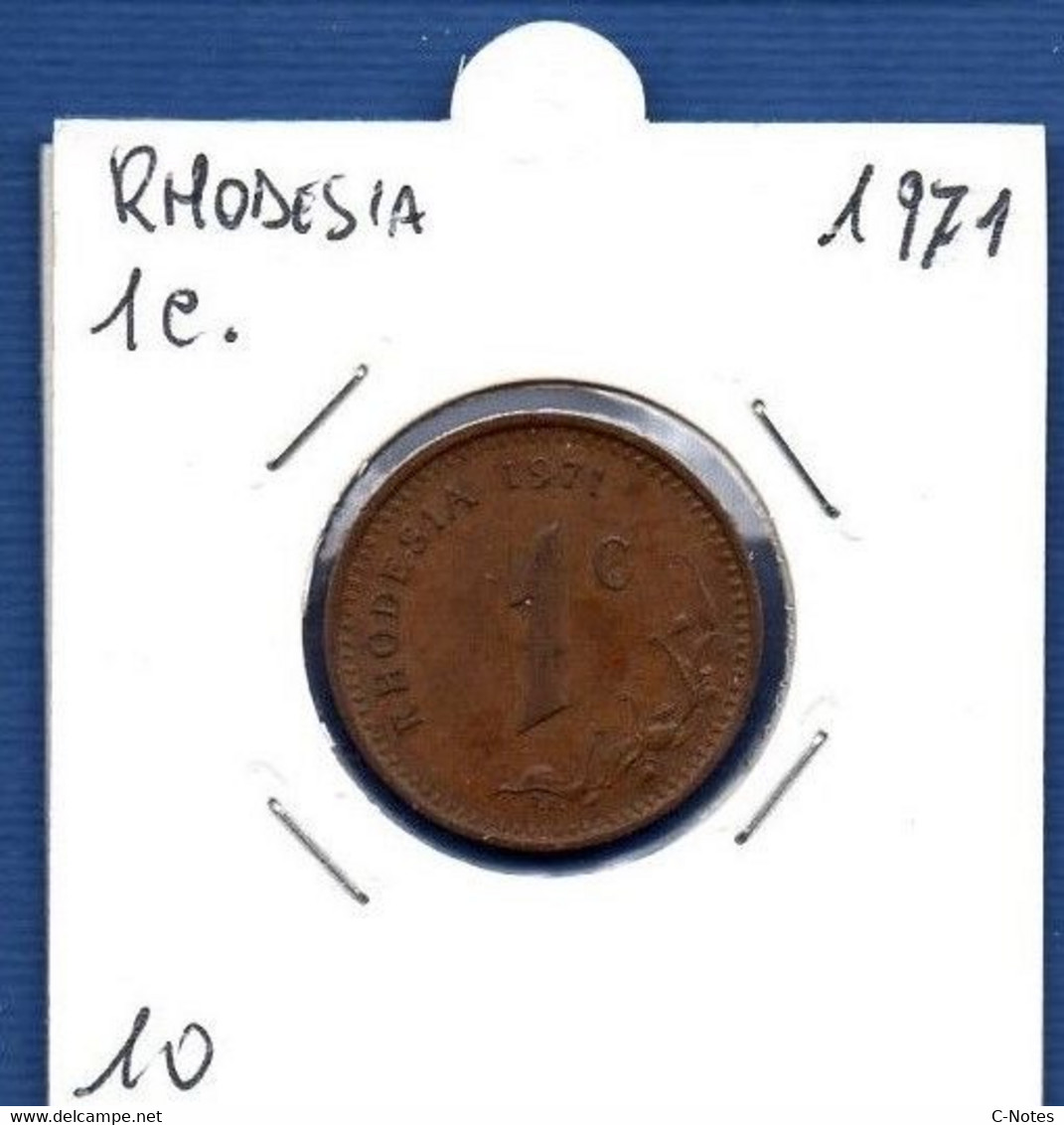 RHODESIA - 1 Cent 1971  -  See Photos - Km 10 - Rhodésie