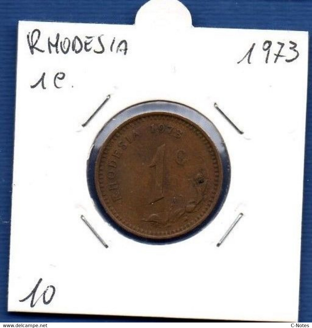 RHODESIA - 1 Cent 1973  -  See Photos - Km 10 - Rhodesia