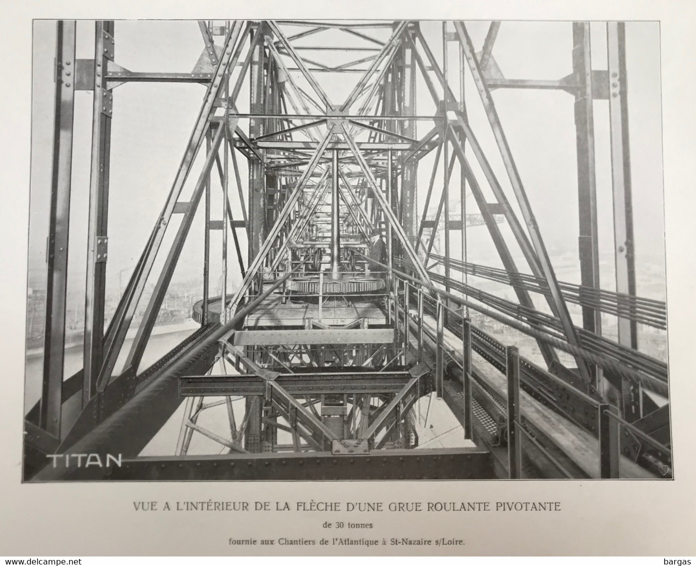 Planche Usine Industrie Intérieur De Grue Port Bateau Chantiers De L'atlantique à Saint Nazaire - Maschinen