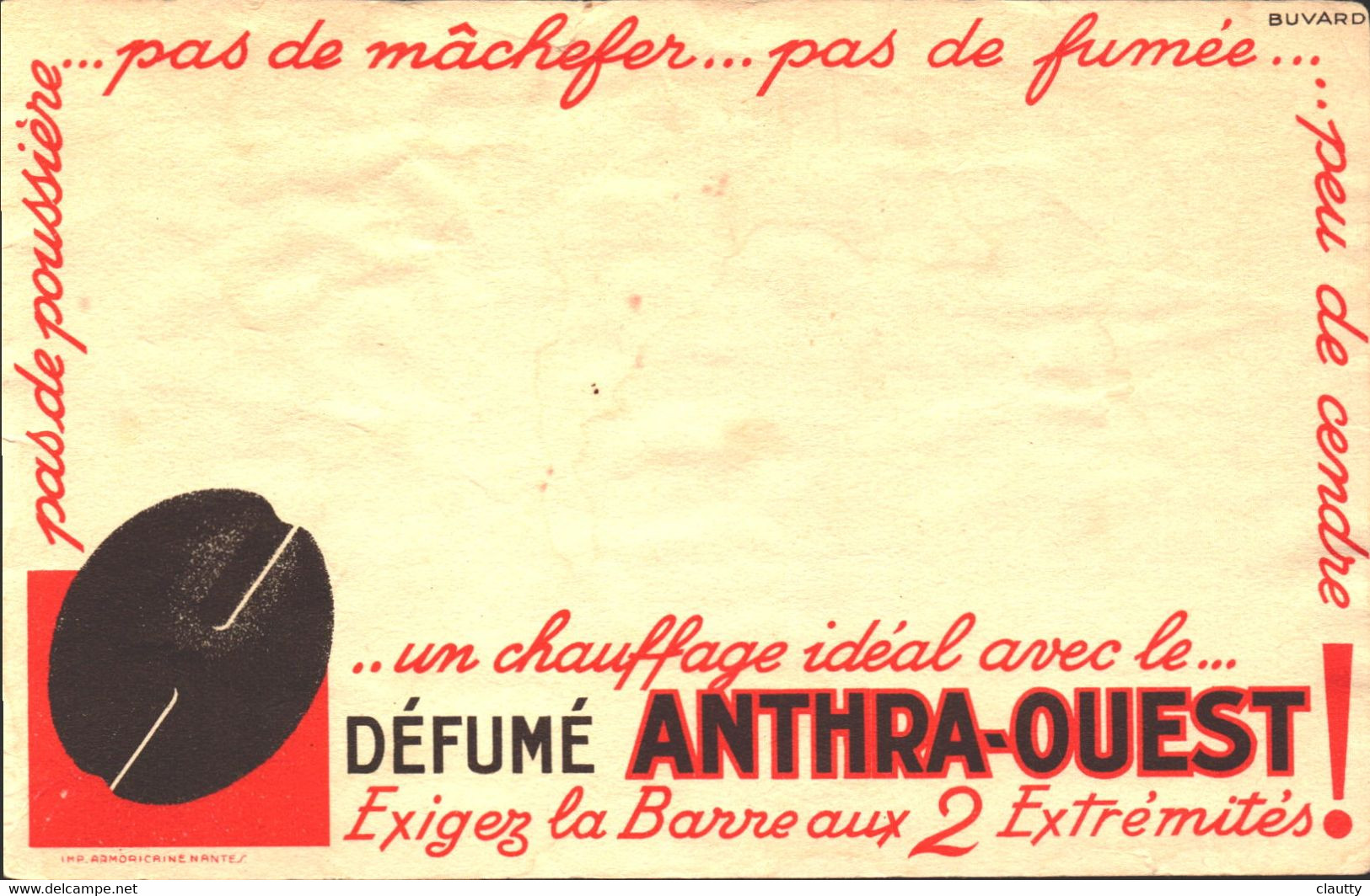 Buvard  Anthra Ouest Défumé , Mâchefer Pas De Fumée - Öl & Benzin