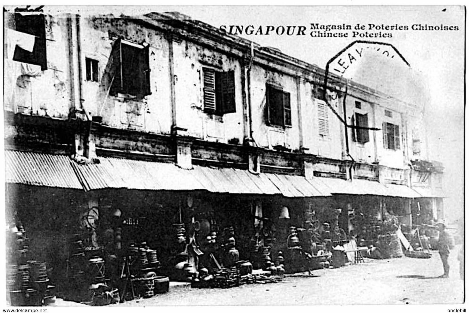 Singapour Malaisie Magasin Poteries Chinoises Cachet Paquebot Marseille à Yokohama 1927 - Malaysia