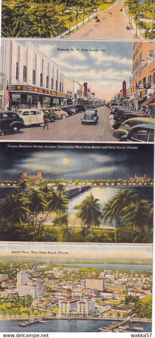 AA1104 - Souvenir Folder Of The Palm Beach Florida + 18 Wiews - Palm Beach