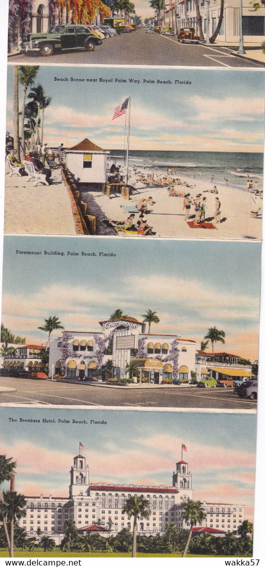 AA1104 - Souvenir Folder Of The Palm Beach Florida + 18 Wiews - Palm Beach