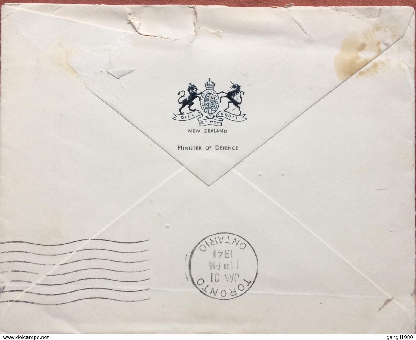 NEW ZEALAND 1941, COVER USED TO CANADA, MINISTRY OF DEFENCE ARM , HORSE & LION, TORONTO CITY CANCEL, WELINGTON, DO NOT W - Brieven En Documenten