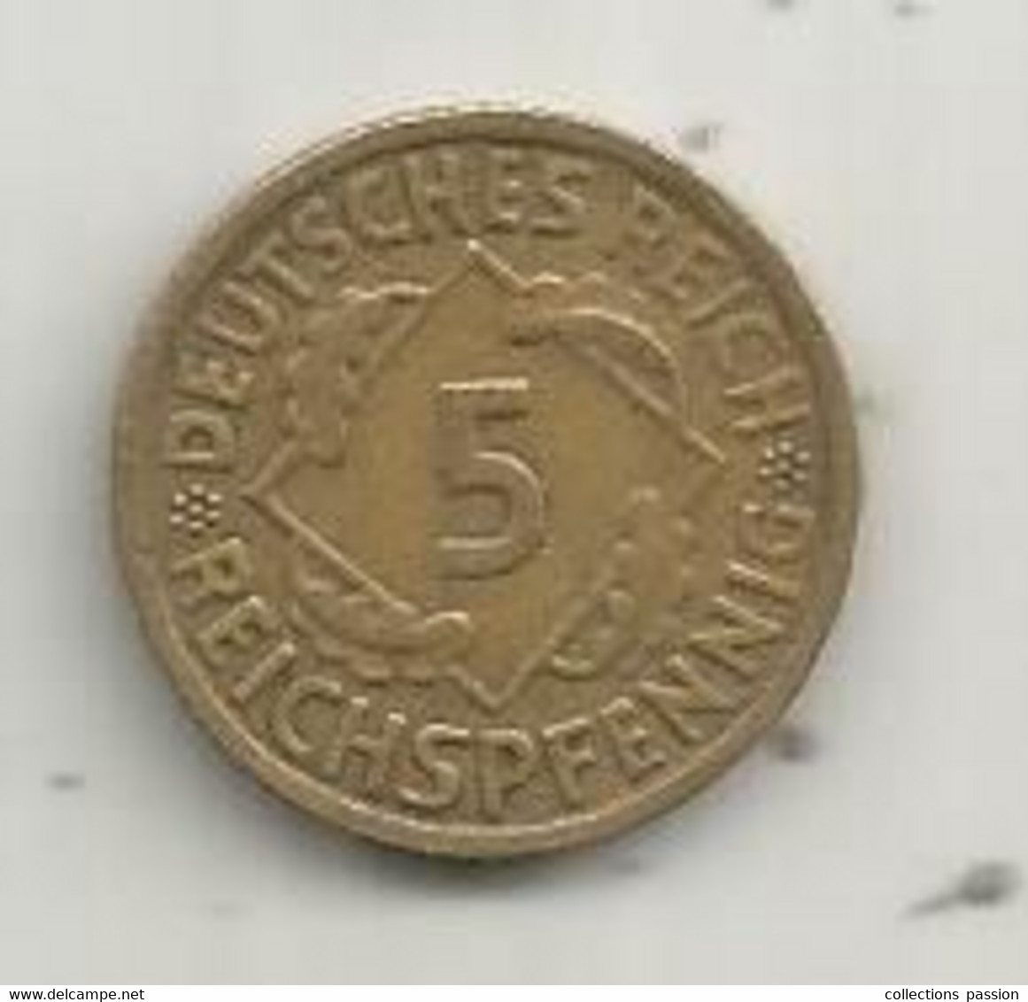 MONNAIE, Allemagne, 5 Deutsches Reich ,5 Reichspfennig ,1935 F - 5 Reichspfennig