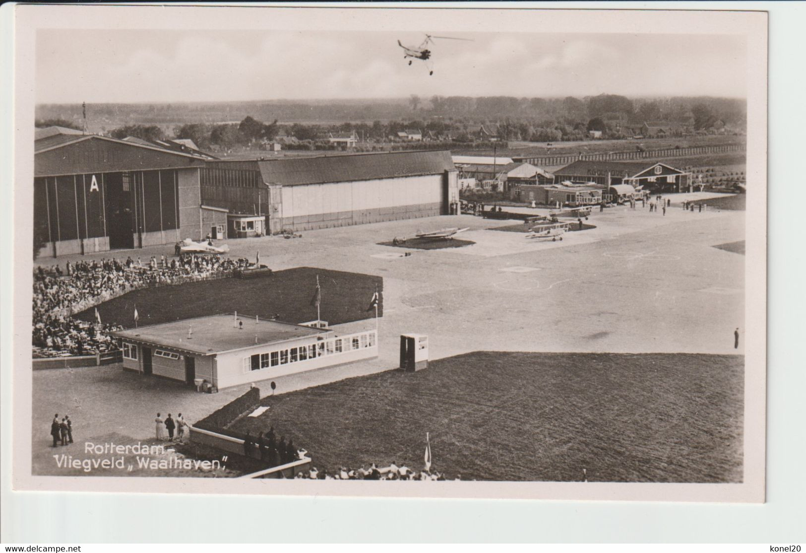 Vintage Rppc Airport Waalhaven KLM K.L.M. Douglas Dc-2 & Auto Giro Aircraft - 1919-1938: Entre Guerres