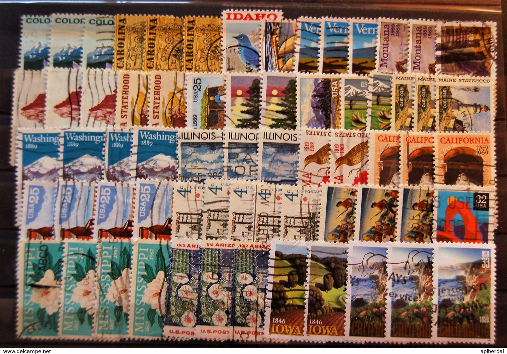 USA US - Accumulation Of 65 State Stamps Used - Verzamelingen