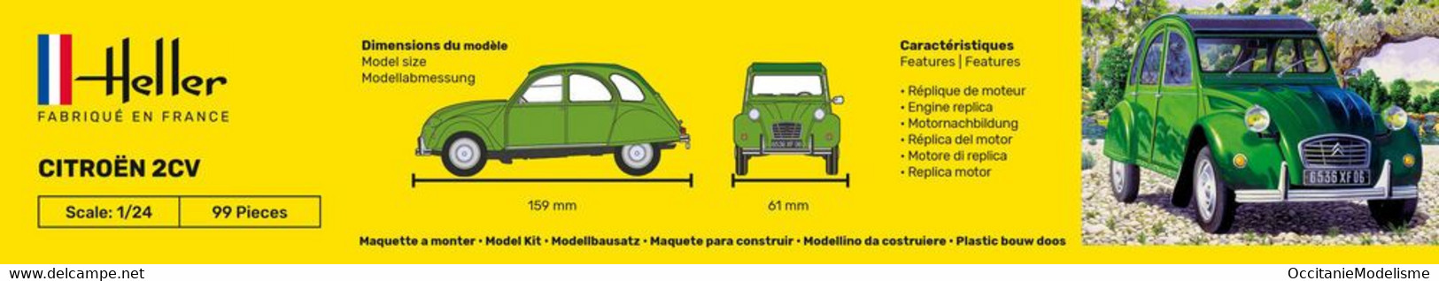 Heller - CITROEN 2CV 1980 Maquette Kit Plastique Réf. 80765 NBO Neuf 1/24 - Carros