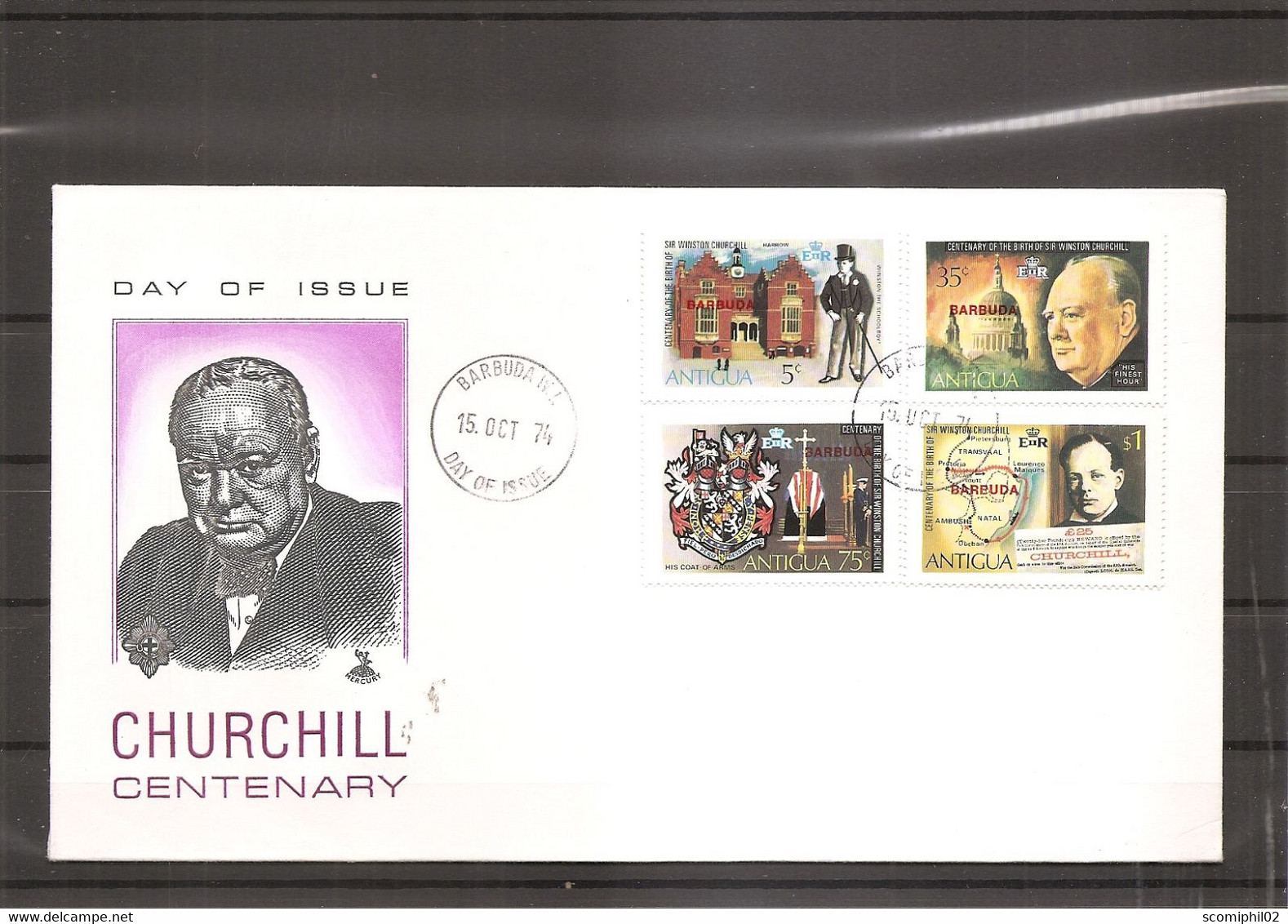 Churchill ( FDC De Antigua De 1974 à Voir) - Sir Winston Churchill