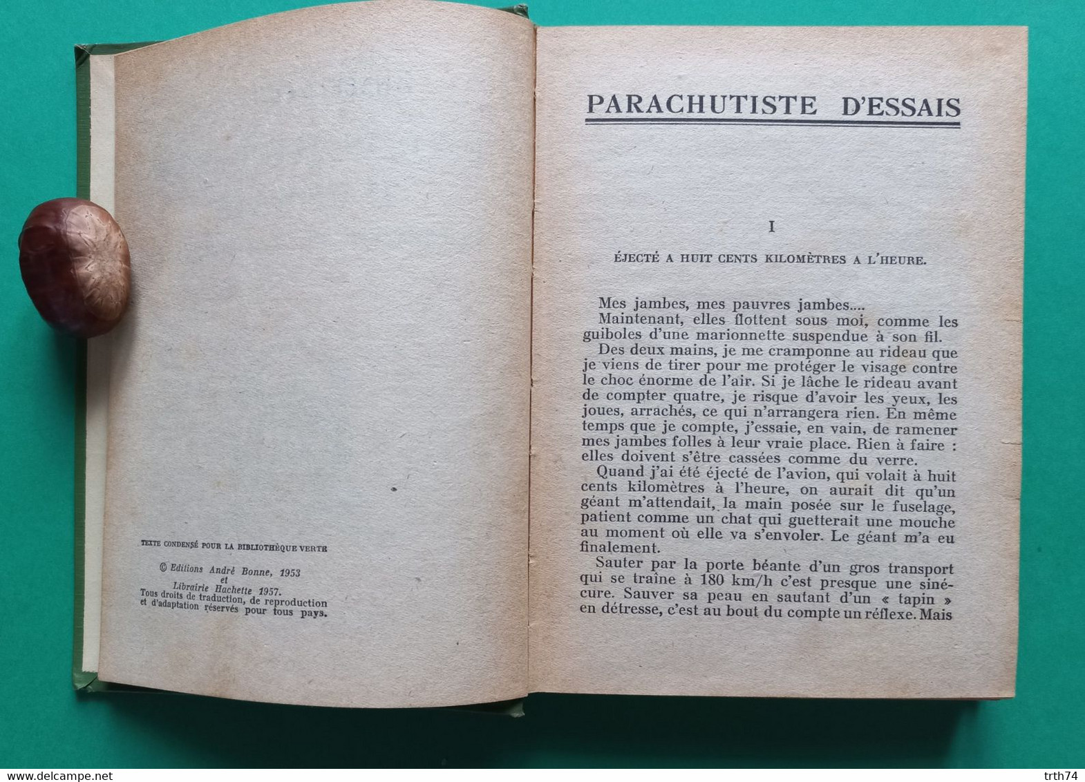 Parachutiste D' Essais André Allemand Hachette 1957 - Bibliotheque Verte