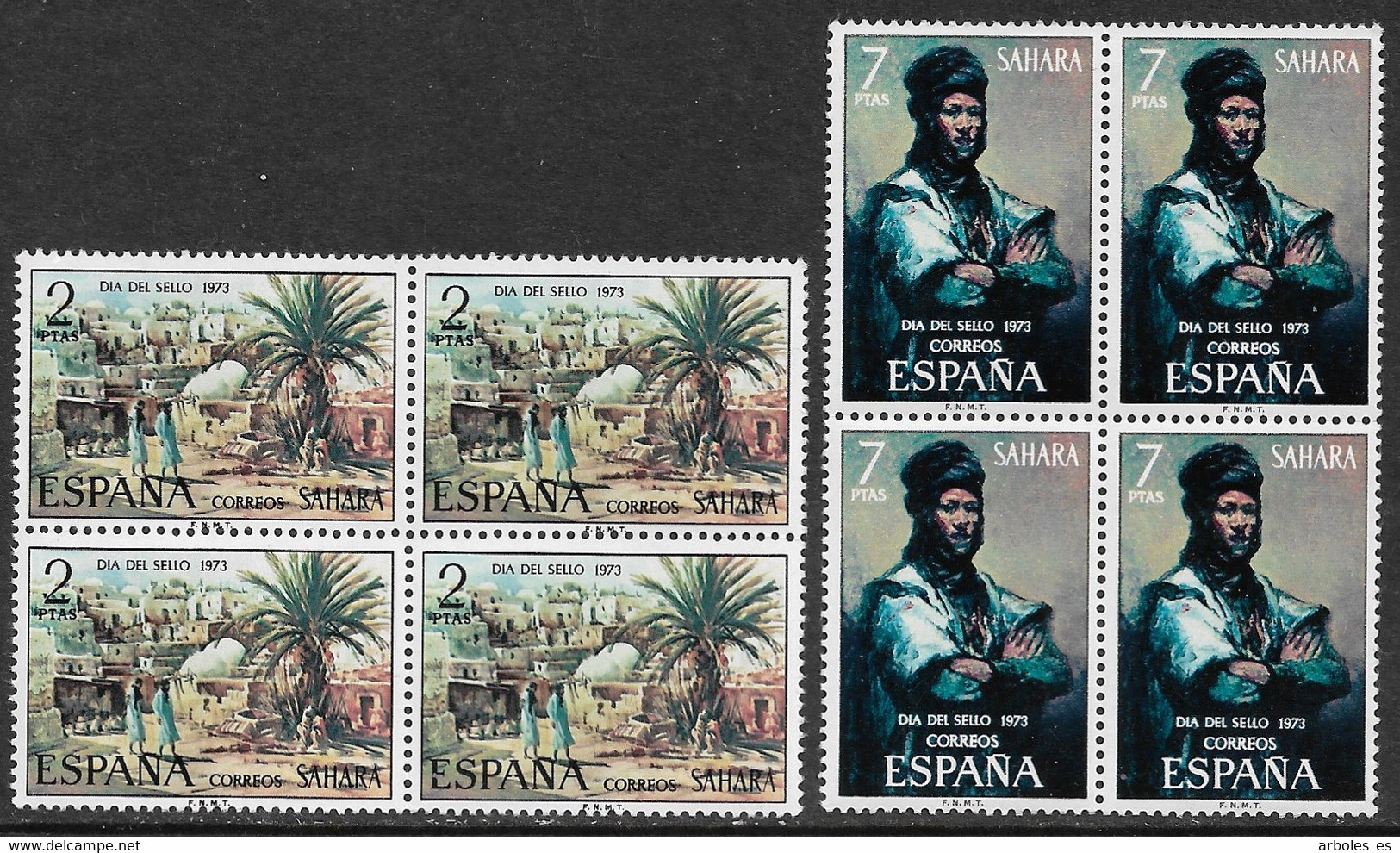 SAHARA ESPAÑOL - DIA DEL SELLO - AÑO 1973 - CATALOGO YVERT Nº 0297-98 BLOQUE 4 SELLOS - NUEVOS - Sahara Español