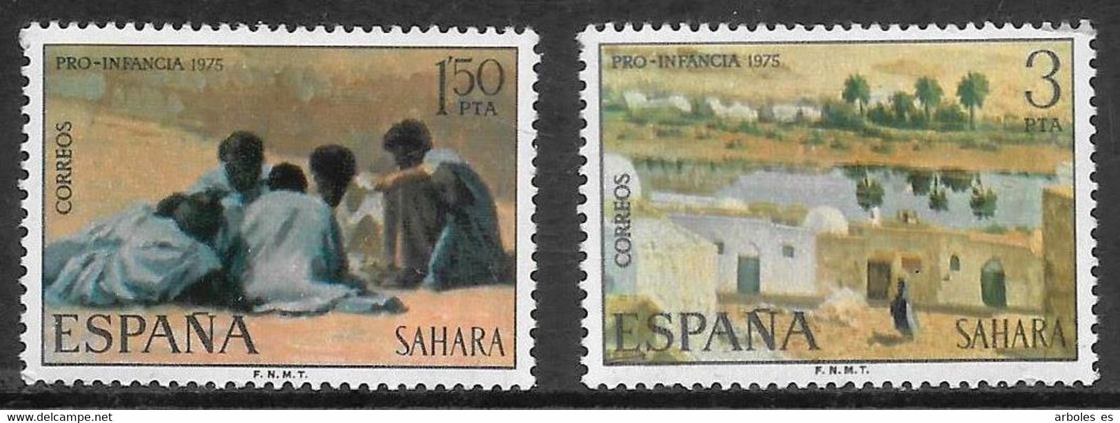 SAHARA ESPAÑOL - PRO INFANCIA - AÑO 1975 - CATALOGO YVERT Nº 0304-05 - NUEVOS - Sahara Español
