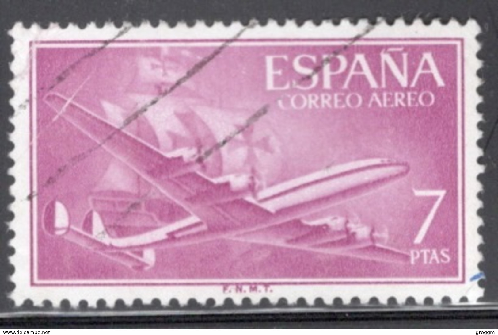 Spain 1955 Single Stamp Issued As An Airmail Definitive In Fine Used. - Oblitérés