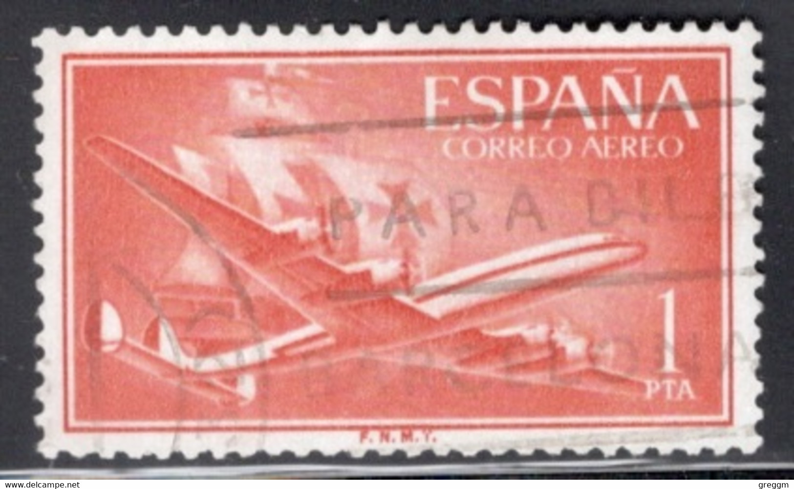 Spain 1955 Single Stamp Issued As An Airmail Definitive In Fine Used. - Usati