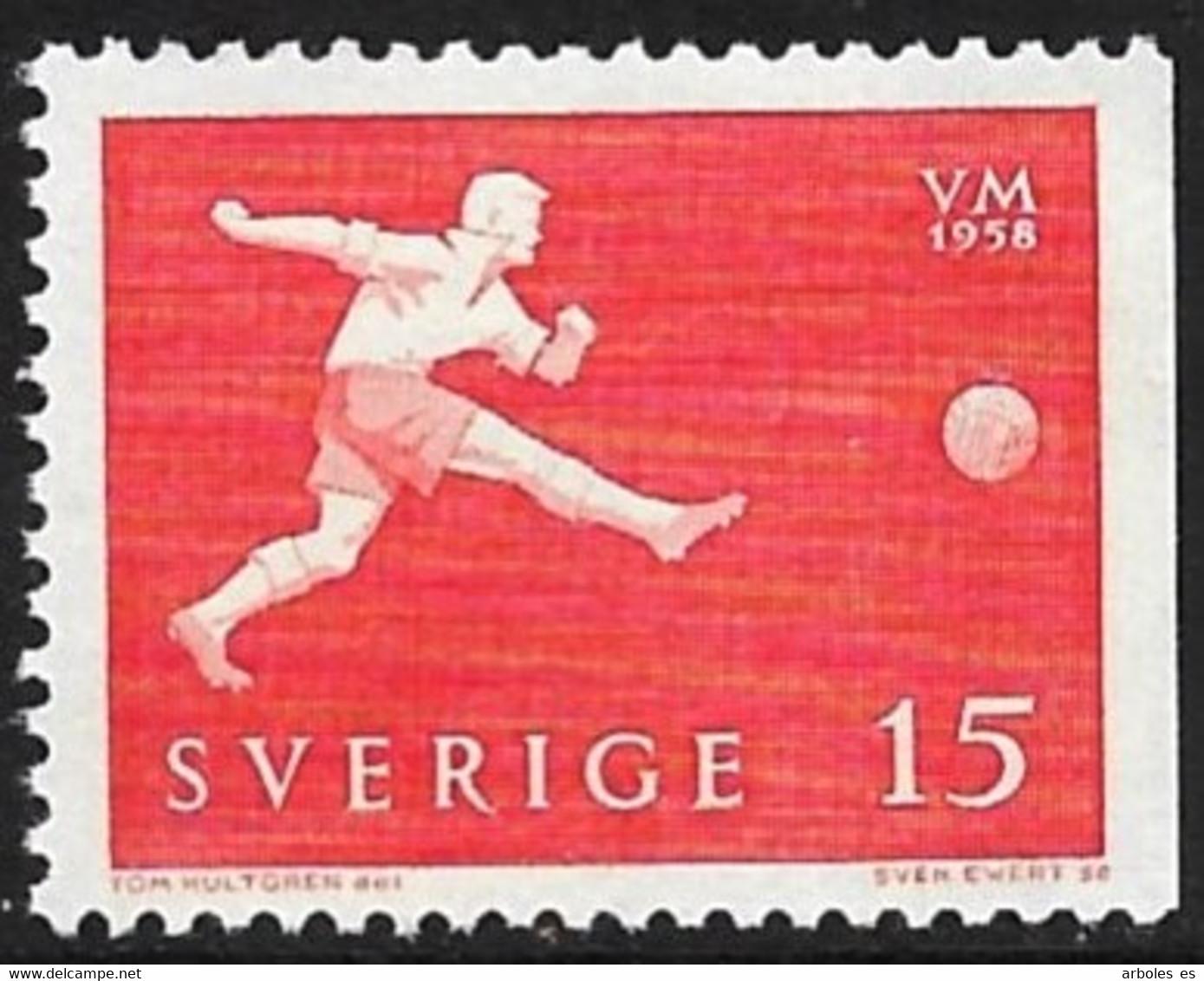 SUECIA - MUNDIAL DE FUTBOL - AÑO 1958 - CATALOGO YVERT Nº 0429 - NUEVOS - Unused Stamps