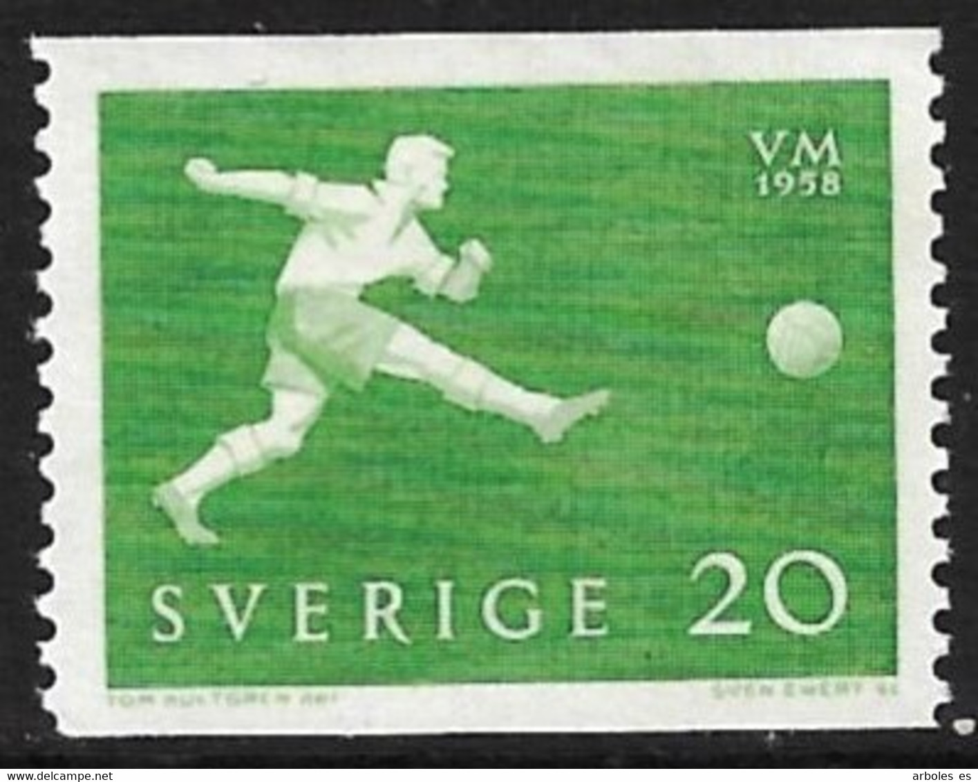 SUECIA - MUNDIAL DE FUTBOL - AÑO 1958 - CATALOGO YVERT Nº 0430 - NUEVOS - Ungebraucht