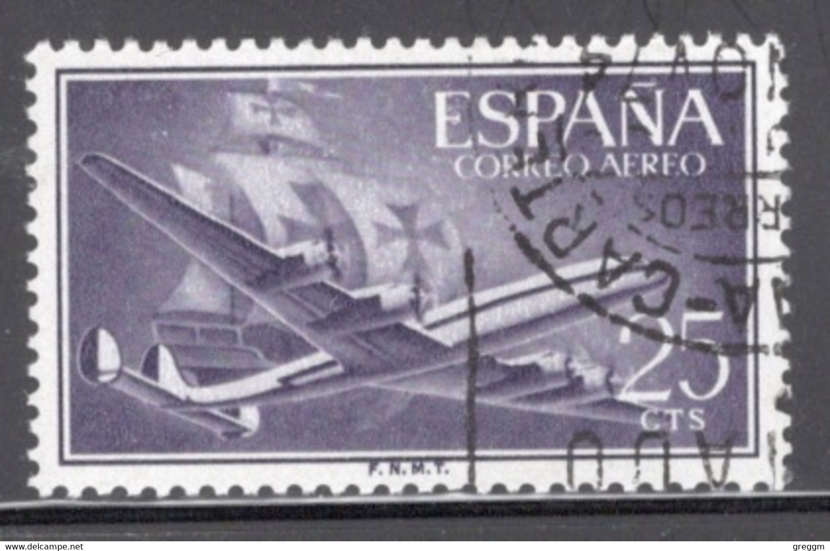 Spain 1955 Single Stamp Issued As An Airmail Definitive In Fine Used. - Used Stamps