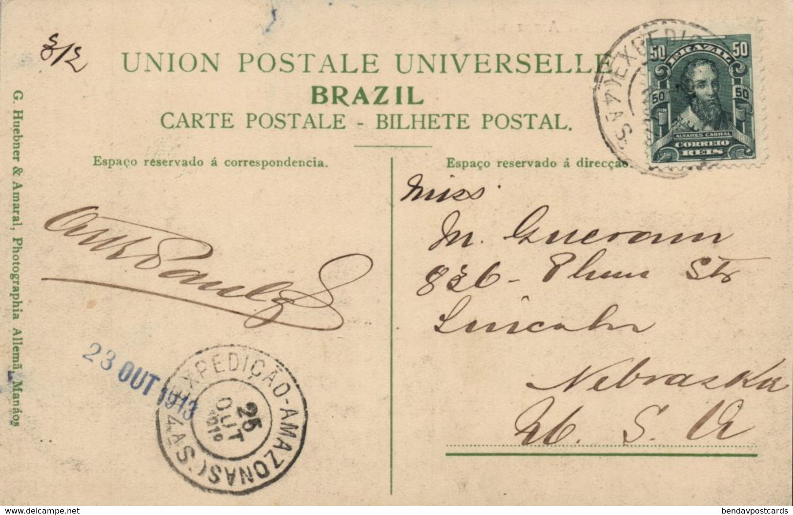 Brazil, MANAOS MANAUS, Gymnasio Amazonense (1913) Postcard - Manaus