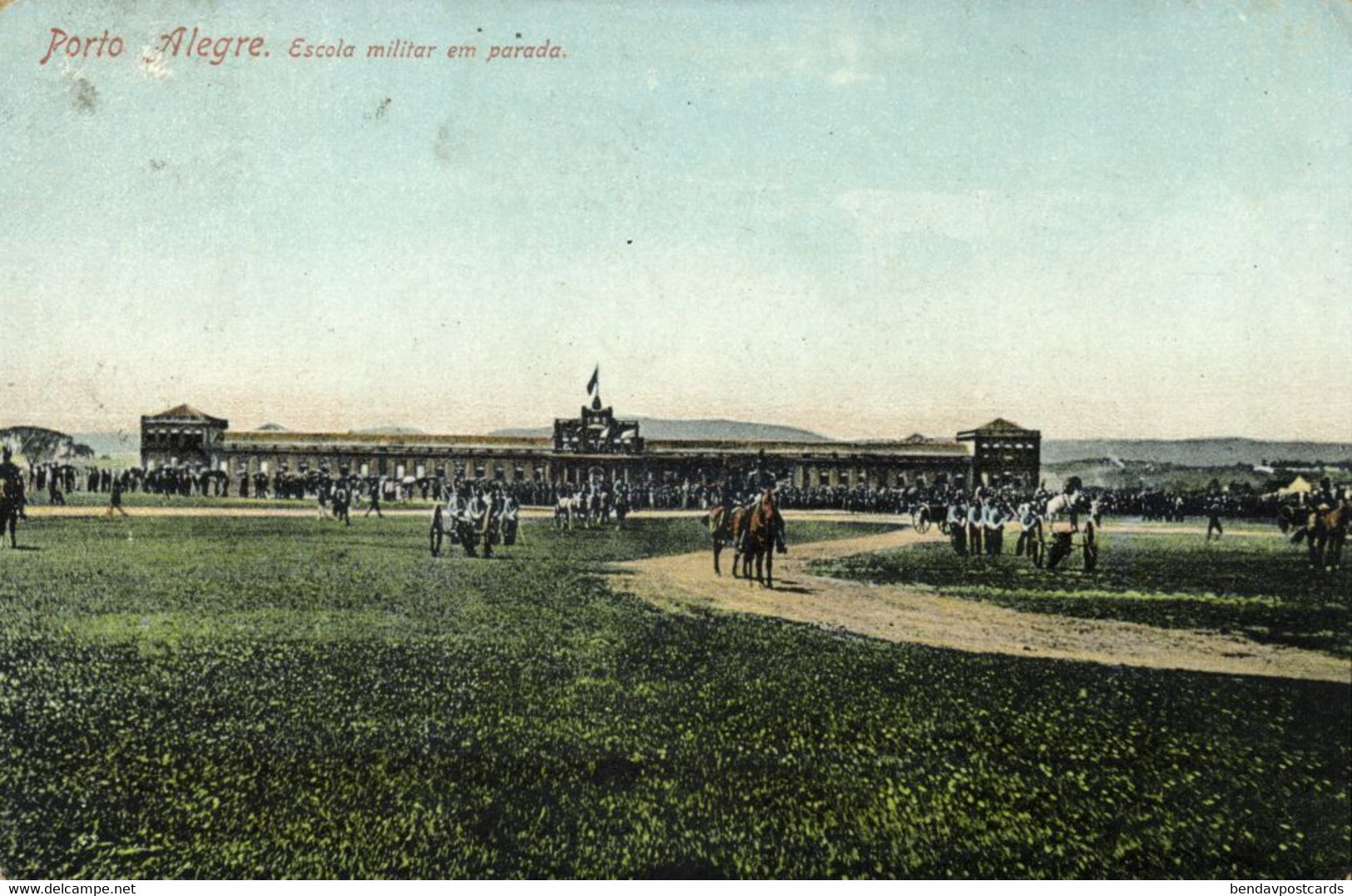 Brazil, PORTO ALEGRE, Escola Militar Em Parada (1912) Postcard - Porto Alegre