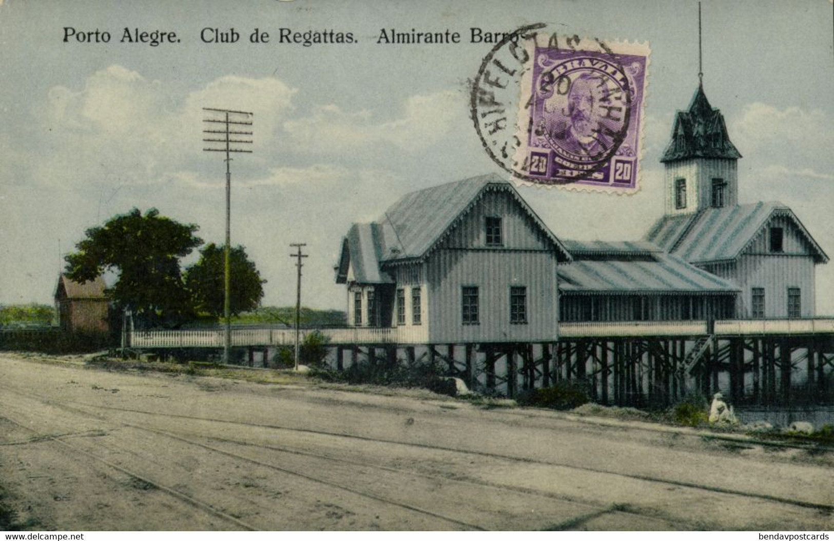 Brazil, PORTO ALEGRE, Club De Regattas, Almirante Barro (1913) Postcard - Porto Alegre