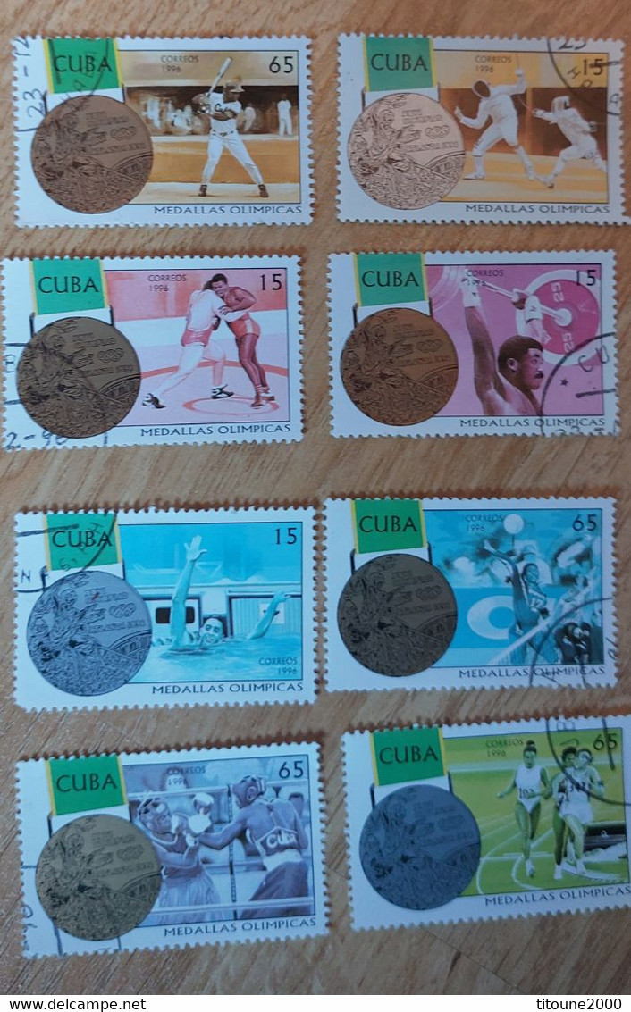 CUBA 1996 CUBAL MEDAL WINNERS OI OLYMPIC GAMES ATLANTA USA 8 STAMPS - Collections, Lots & Séries