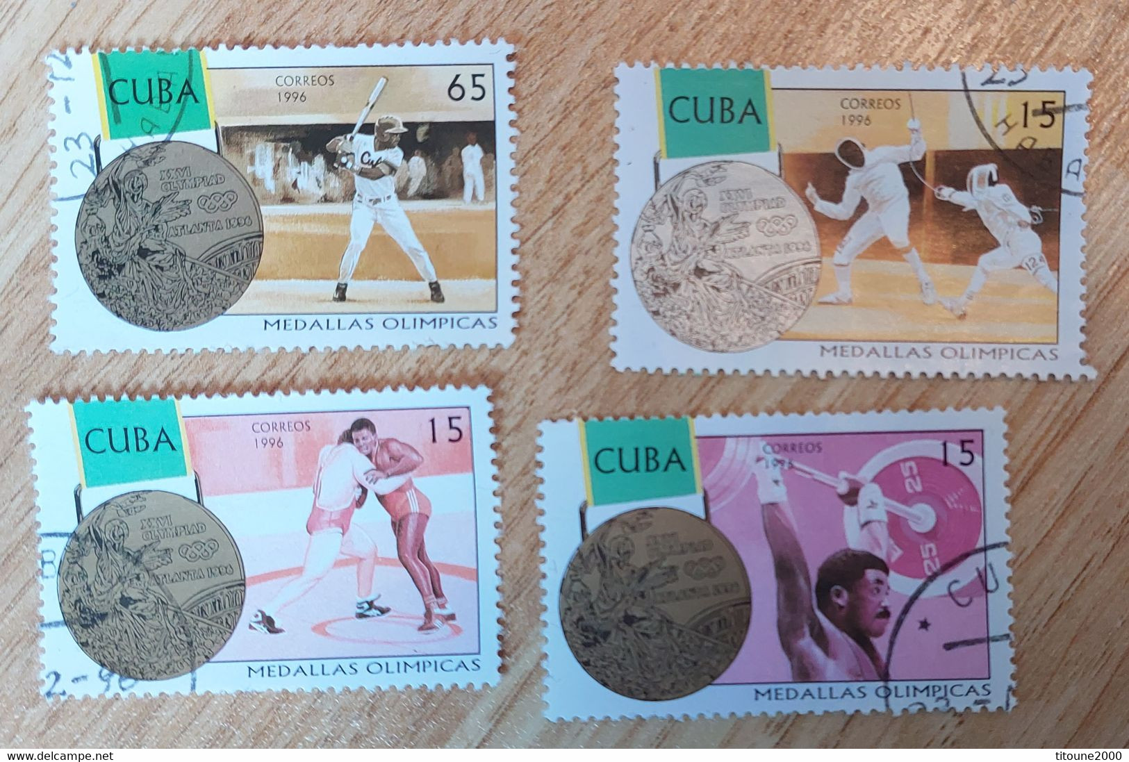 CUBA 1996 CUBAL MEDAL WINNERS OI OLYMPIC GAMES ATLANTA USA 8 STAMPS - Collections, Lots & Séries