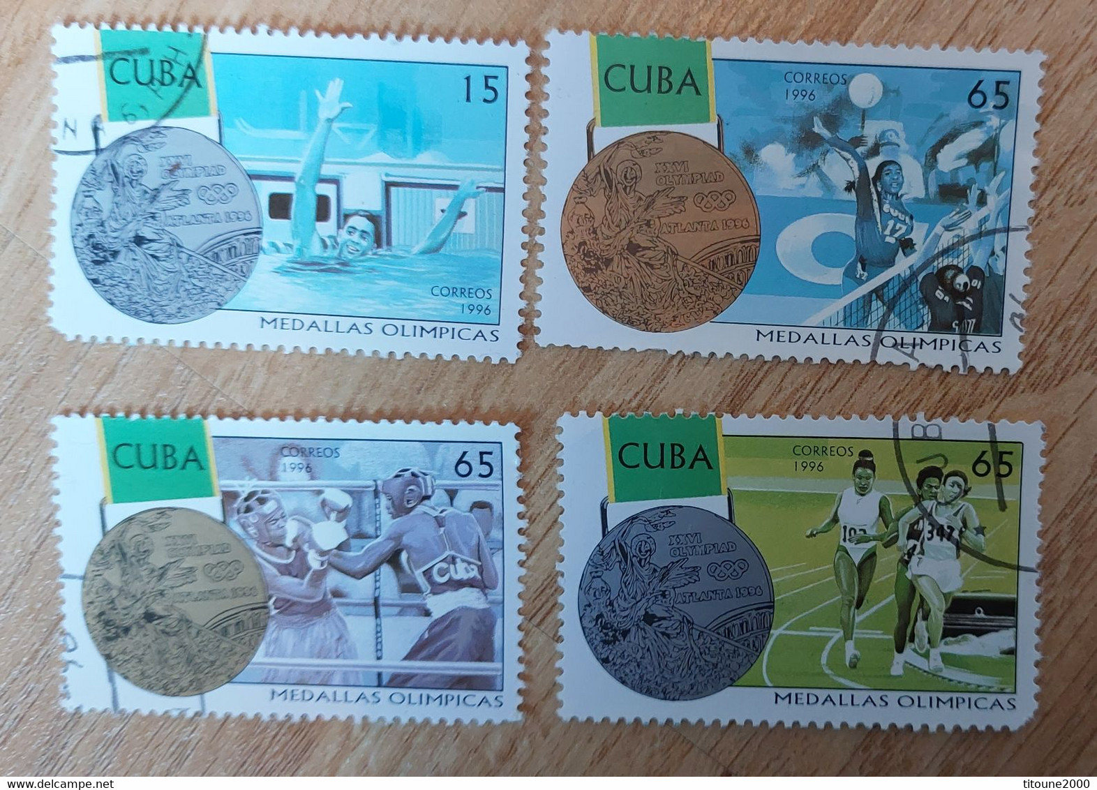 CUBA 1996 CUBAL MEDAL WINNERS OI OLYMPIC GAMES ATLANTA USA 8 STAMPS - Collections, Lots & Séries