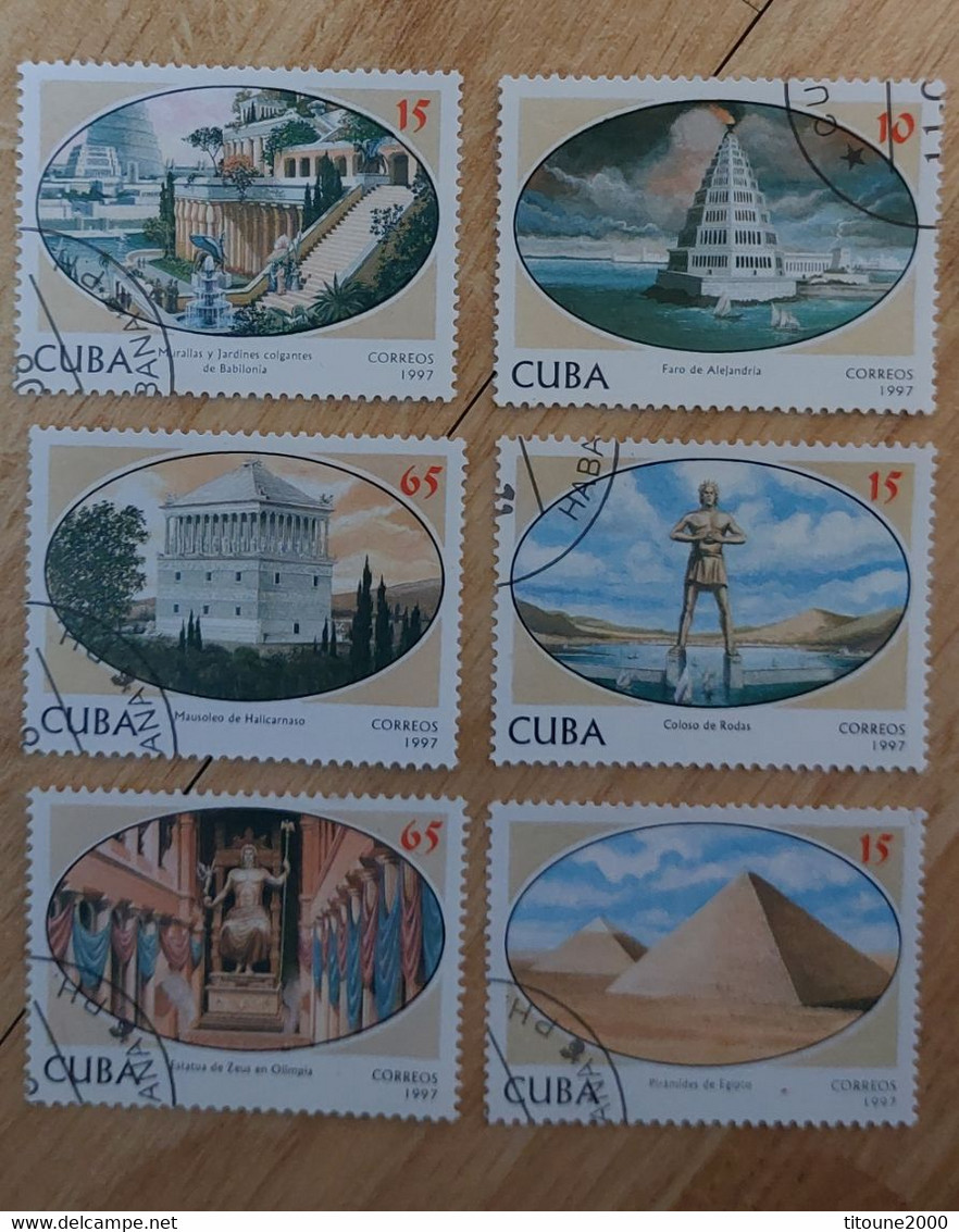 CUBA. FDC. 1997. OLD MARVERLS. MARAVILLAS DEL MUNDO. FARO ALEJANDRIA. PIRAMIDES EGIPTO. ZEUS EN OLIMPIA. EGY - Collections, Lots & Series