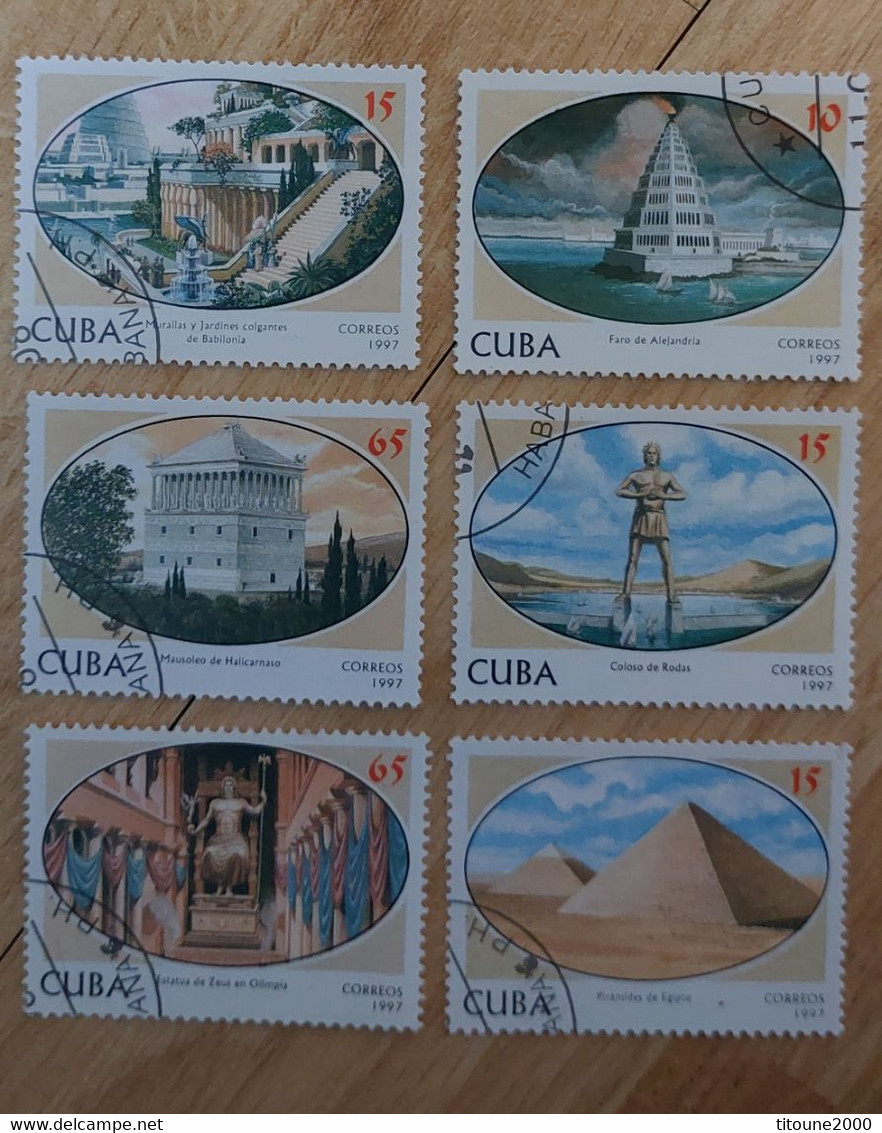 CUBA. FDC. 1997. OLD MARVERLS. MARAVILLAS DEL MUNDO. FARO ALEJANDRIA. PIRAMIDES EGIPTO. ZEUS EN OLIMPIA. EGY - Collections, Lots & Séries