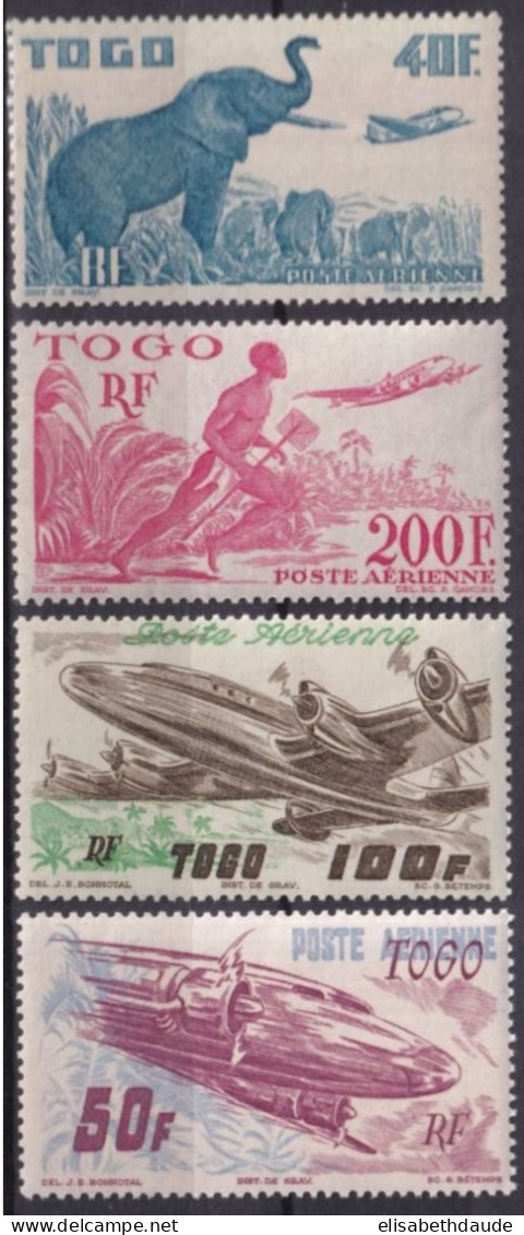 TOGO - 1947 - POSTE AERIENNE YVERT N° PA17/20 ** MNH - COTE = 46 EUR.  - - Neufs
