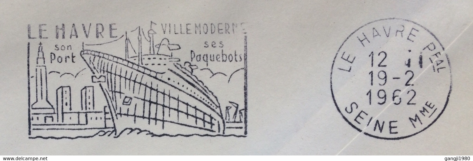 USA -FRANCE -1962, USED COVER, PICTURE CACHET,  ”FRANCE” WORLD LARGEST SHIP,MAIDEN VOYAGE, LE HAVRE PAQUEBOTS ! MAIDEN V - Briefe U. Dokumente