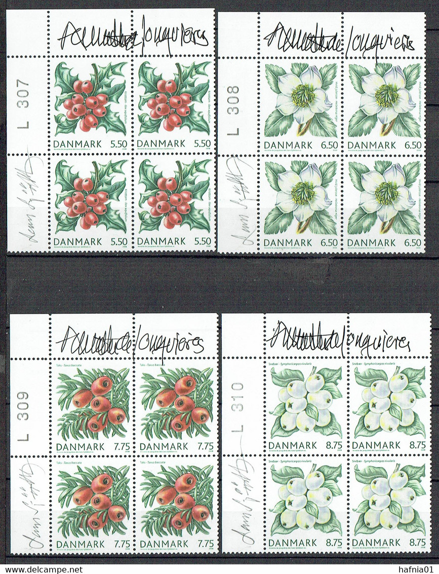 Lars Sjööblom. Denmark 2008. Christmas. Michel 1511-1514 Plate Blocks MNH. Signed. - Blocs-feuillets