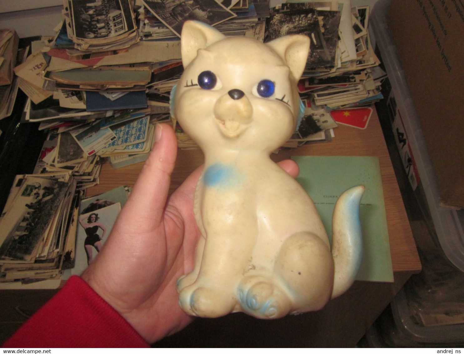 Cat Rubber Toy Plays When Squeezed BISERKA“ ZAGREB ART 206, EX-YUGOSLAVIA - Steiff