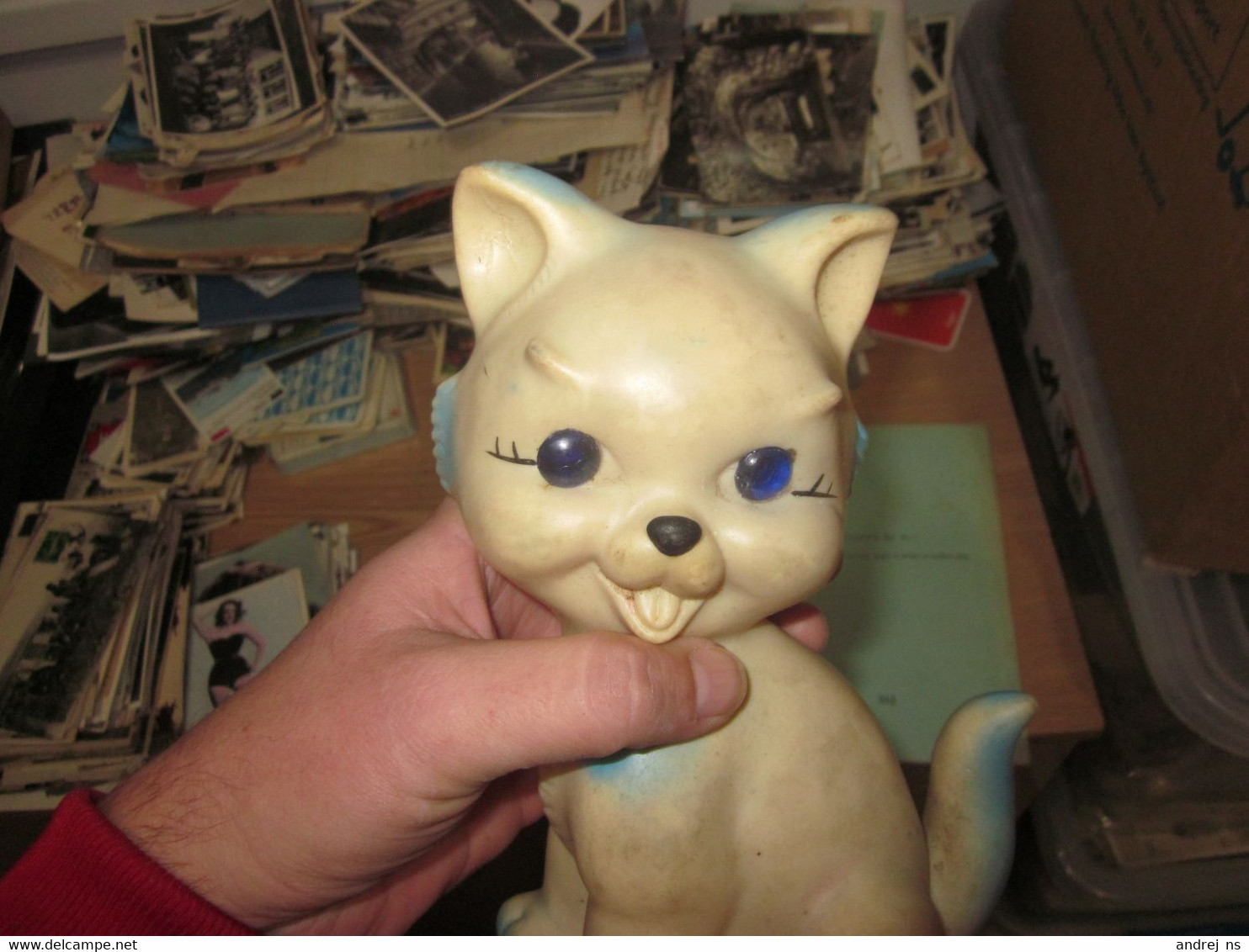 Cat Rubber Toy Plays When Squeezed BISERKA“ ZAGREB ART 206, EX-YUGOSLAVIA - Steiff