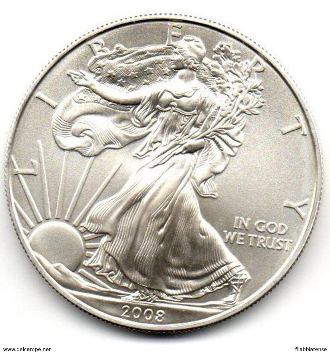 2008 - Stati Uniti 1 Dollar Argento  - Oncia Eagle      ---- - Herdenking
