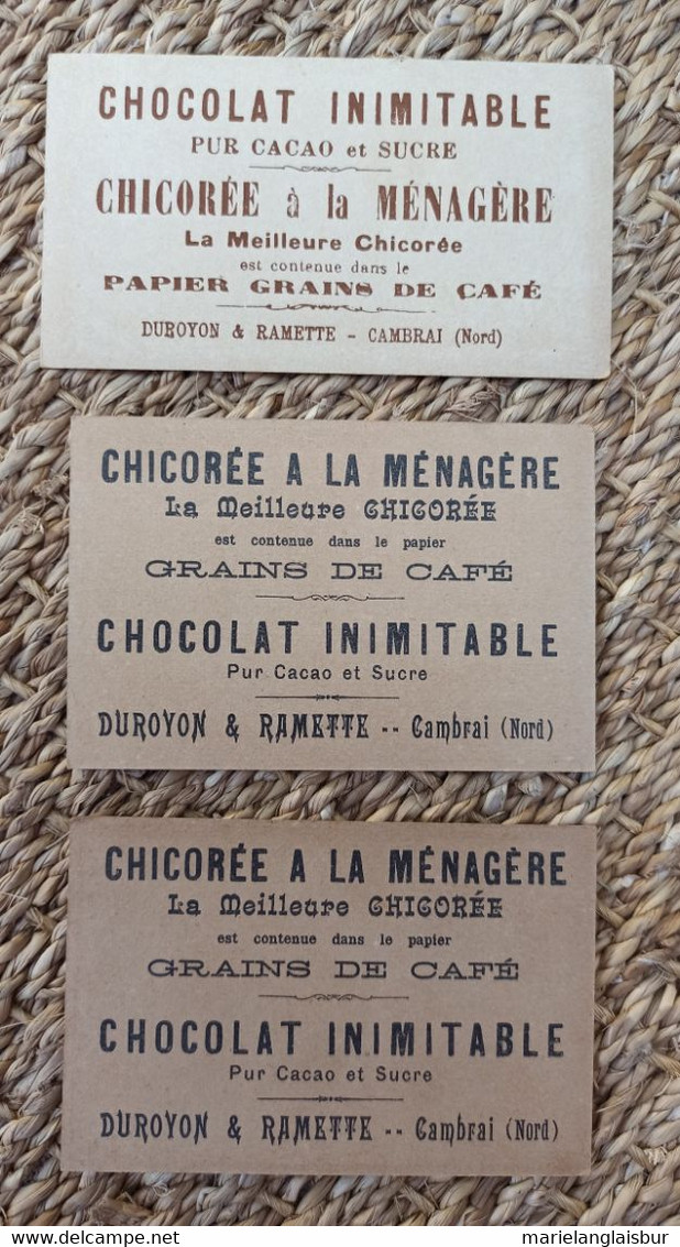 CHROMOS CHICOREE A LA MENAGERE, DUROYON & RAMETTE, CAMBRAI, Chocolat Inimitable - Duroyon & Ramette