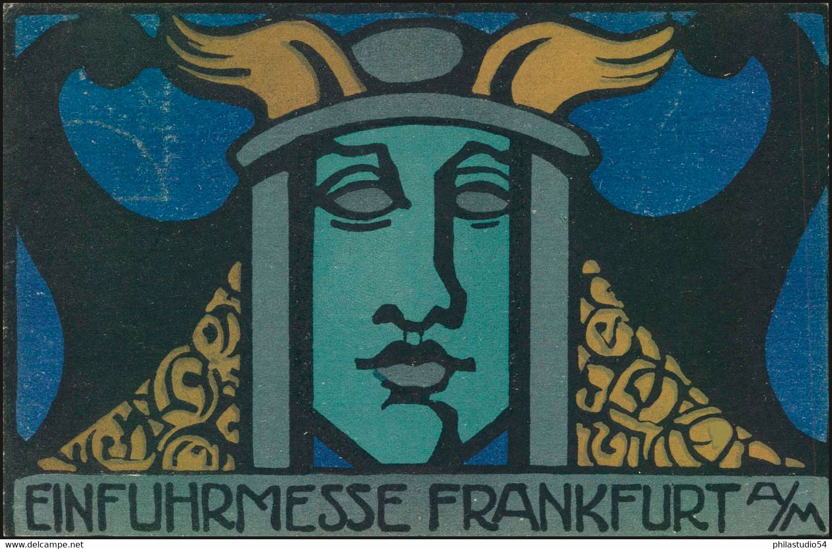 1919, Sonderkarte "Inern. Einfuhr-Messe Frankfurt A(M" Mit Sonderstempel "FRANKFURT MESSEPOSANT" - Briefe U. Dokumente