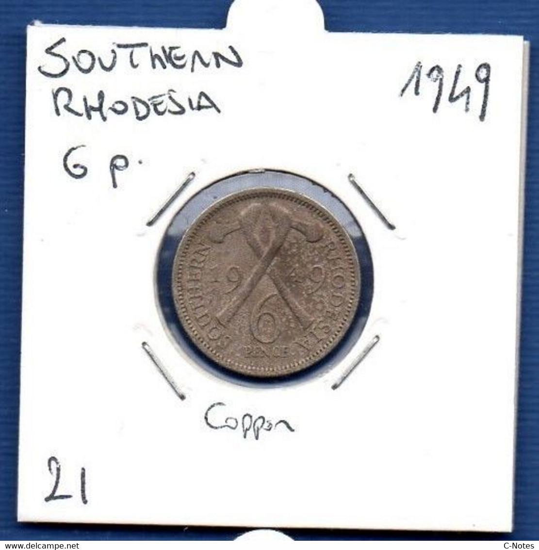 SOUTHERN RHODESIA - 6 Pence 1949  -  See Photos - Km 21 - Rhodesië