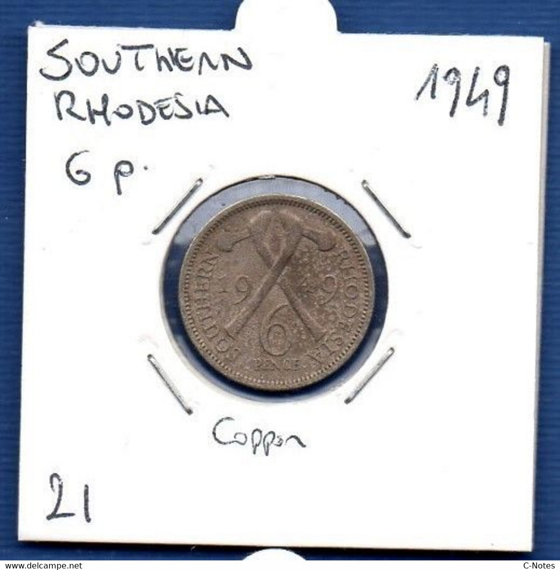 SOUTHERN RHODESIA - 6 Pence 1949  -  See Photos - Km 21 - Rhodesia