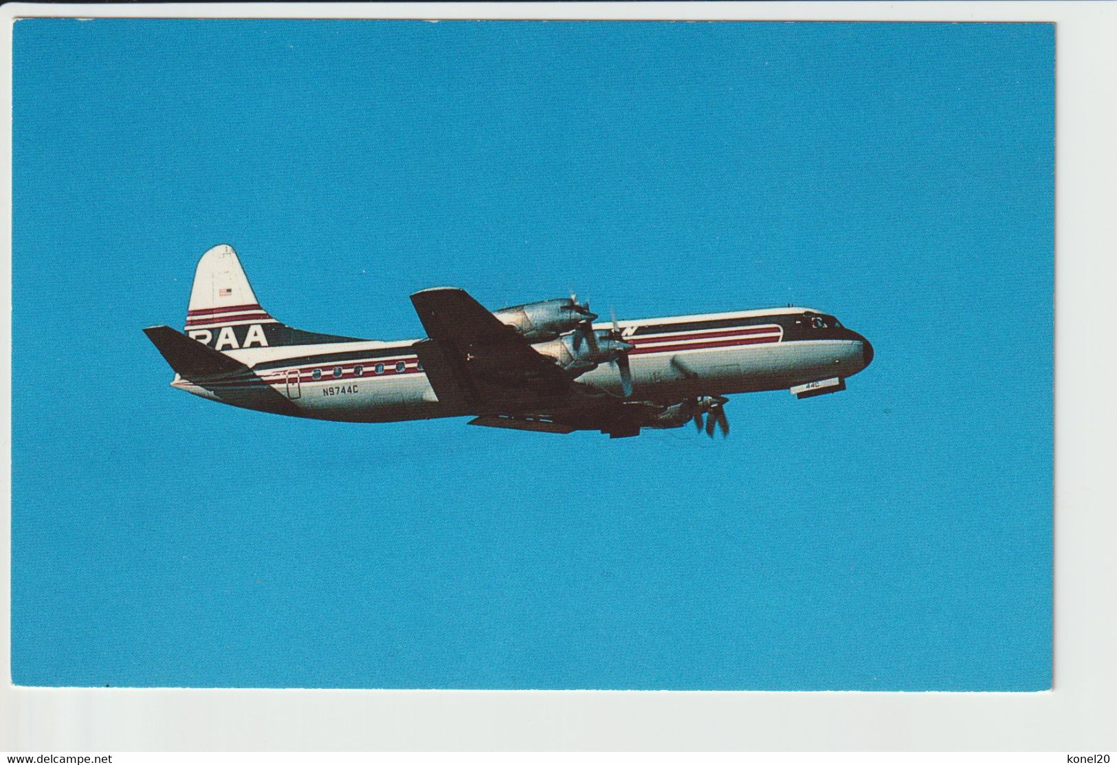 Vintage Pc RAA Reeve Aleutian Airways Lockheed Electra L-188 Aircraft - 1919-1938: Entre Guerres