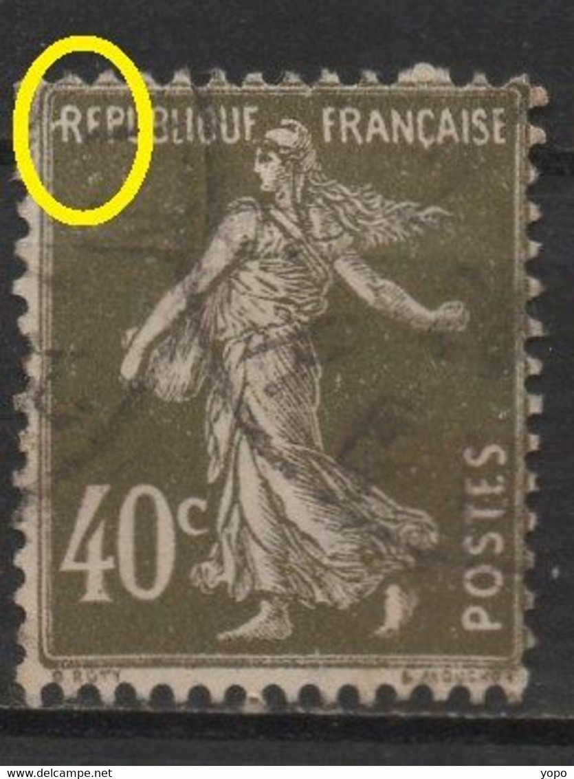 Timbre Semeuse Camée N° 193 Ligne Du Cadre Au R. - Used Stamps