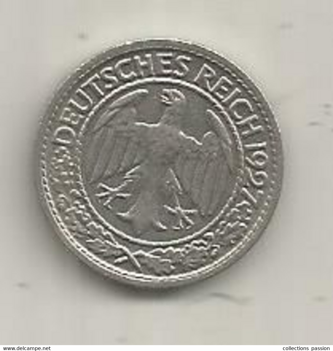 MONNAIE, ALLEMAGNE,50 Reichspfennig 1927 D - 50 Rentenpfennig & 50 Reichspfennig