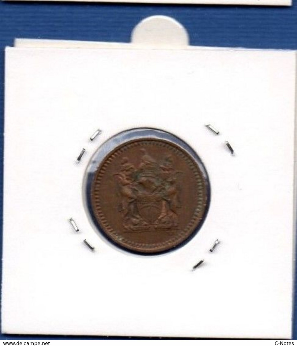 RHODESIA - 1/2 Cent 1975  -  See Photos - Km 9 - Rhodésie