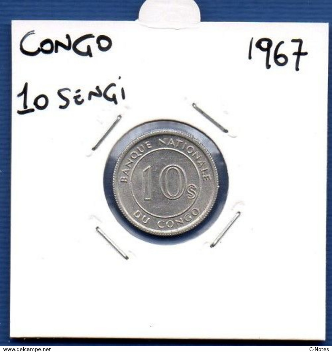 CONGO - 10 Sengi 1967 -  See Photos -  Km - Kongo - Zaire (Dem. Republik, 1964-70)